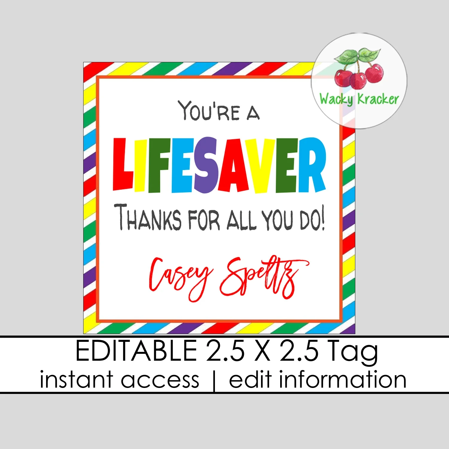 Lifesaver Gift Tag Lifesaver Gift Tag