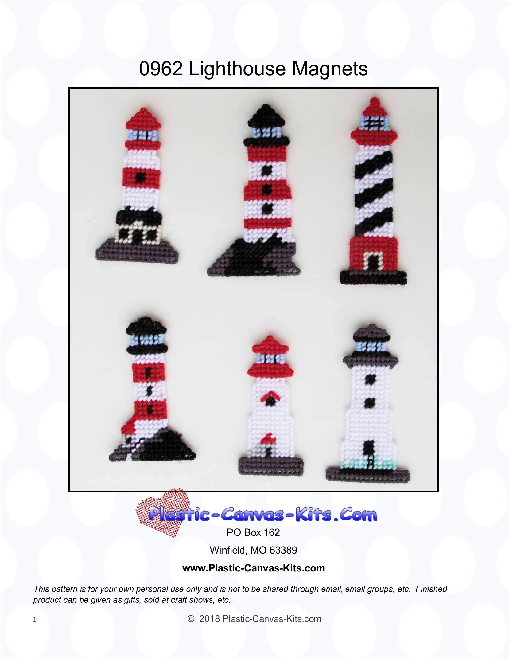Lighthouse Magnets Plastic Canvas