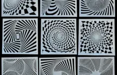 Lime Line 3 D Illusions Airbrush Stencils Set Of 9 Geometric Designs