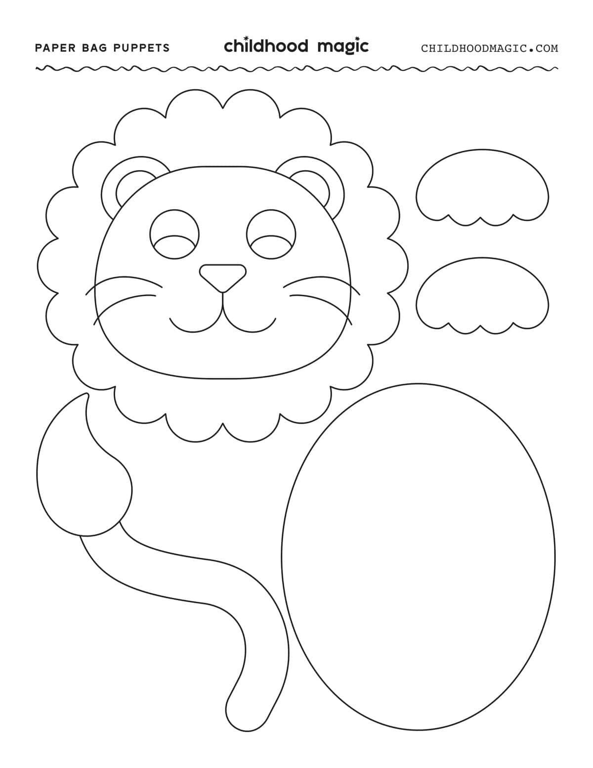Lion Paper Bag Puppet Craft With Free Printable