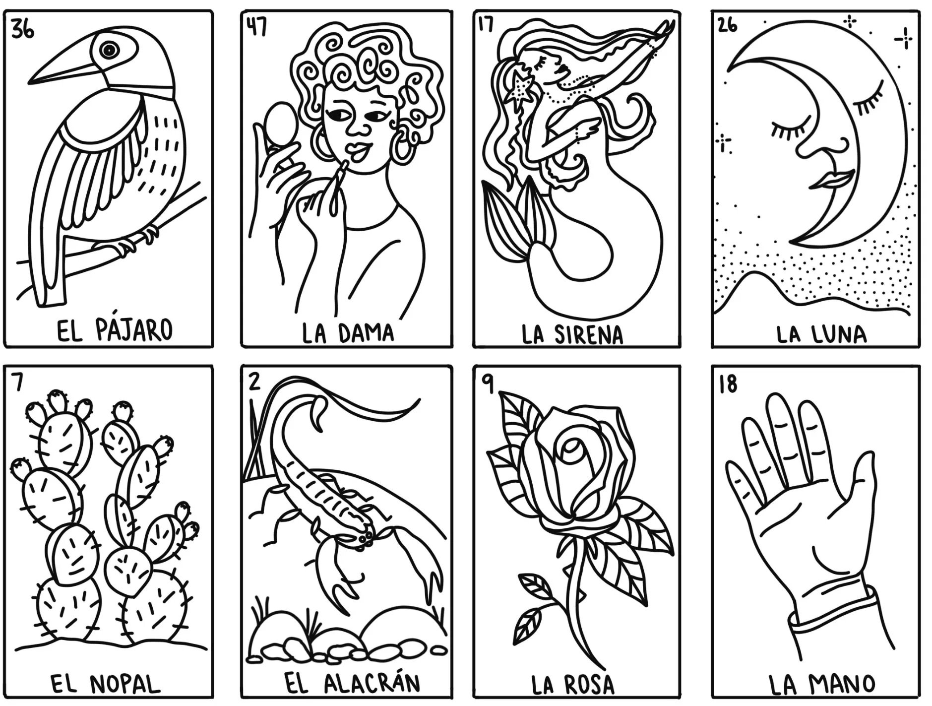 Loteria Coloring Page Pdf Digital Loteria Coloring Page Pdf Digital