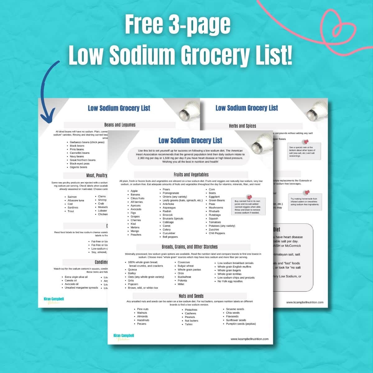 Low Sodium Grocery List