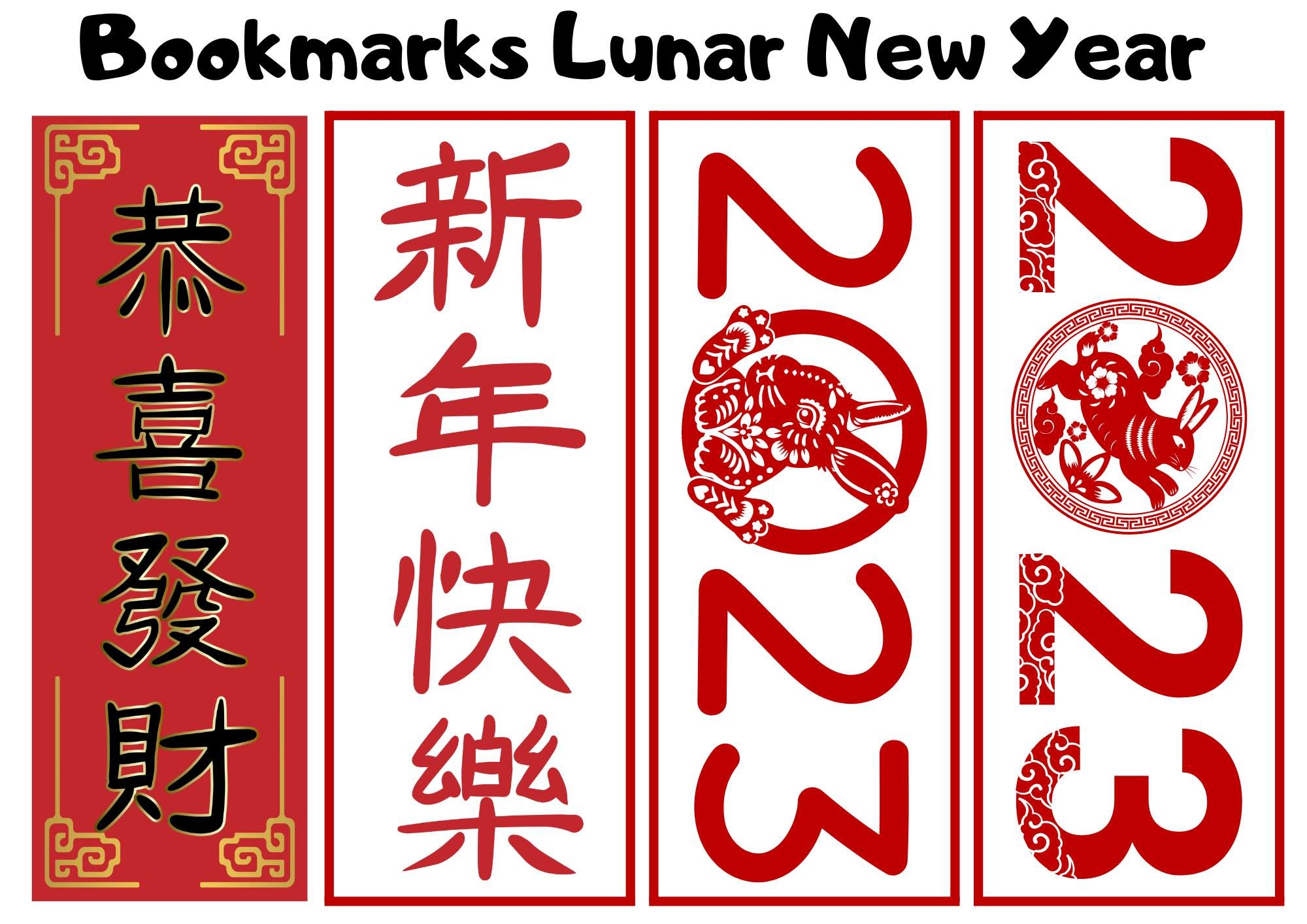 Lunar New Year Bookmarks Free Pdf Download Games