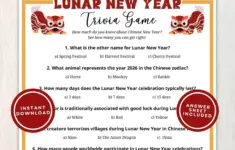 Lunar New Year Trivia 2026 Printable