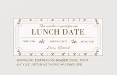 Lunch Coupon Voucher Instant Download