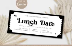 Lunch Date Gift Coupon Editable Template
