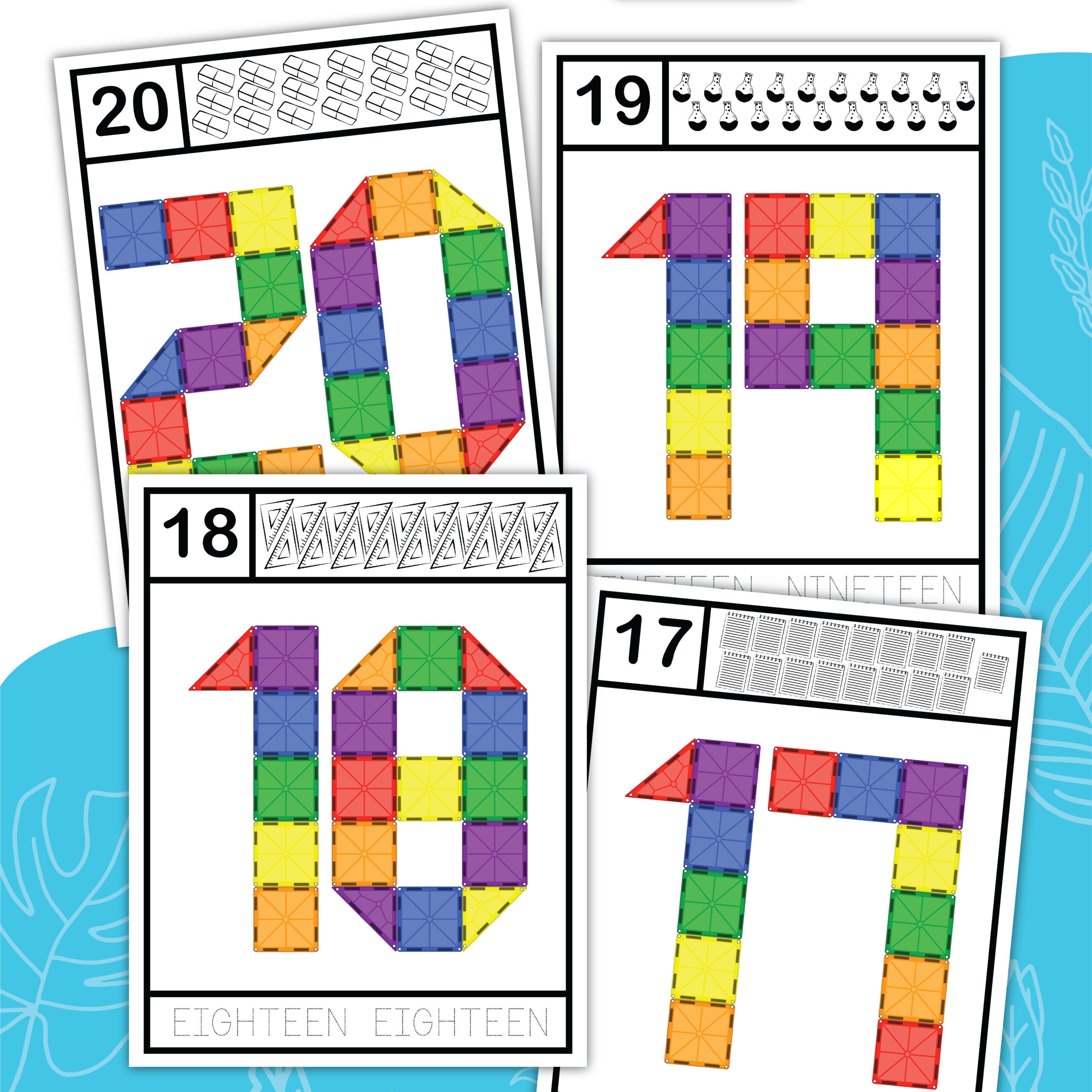 Magna Tile Number Cards Magna Tile Number Cards