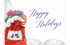 Mail Carrier Christmas Post Cards With Santa Bag