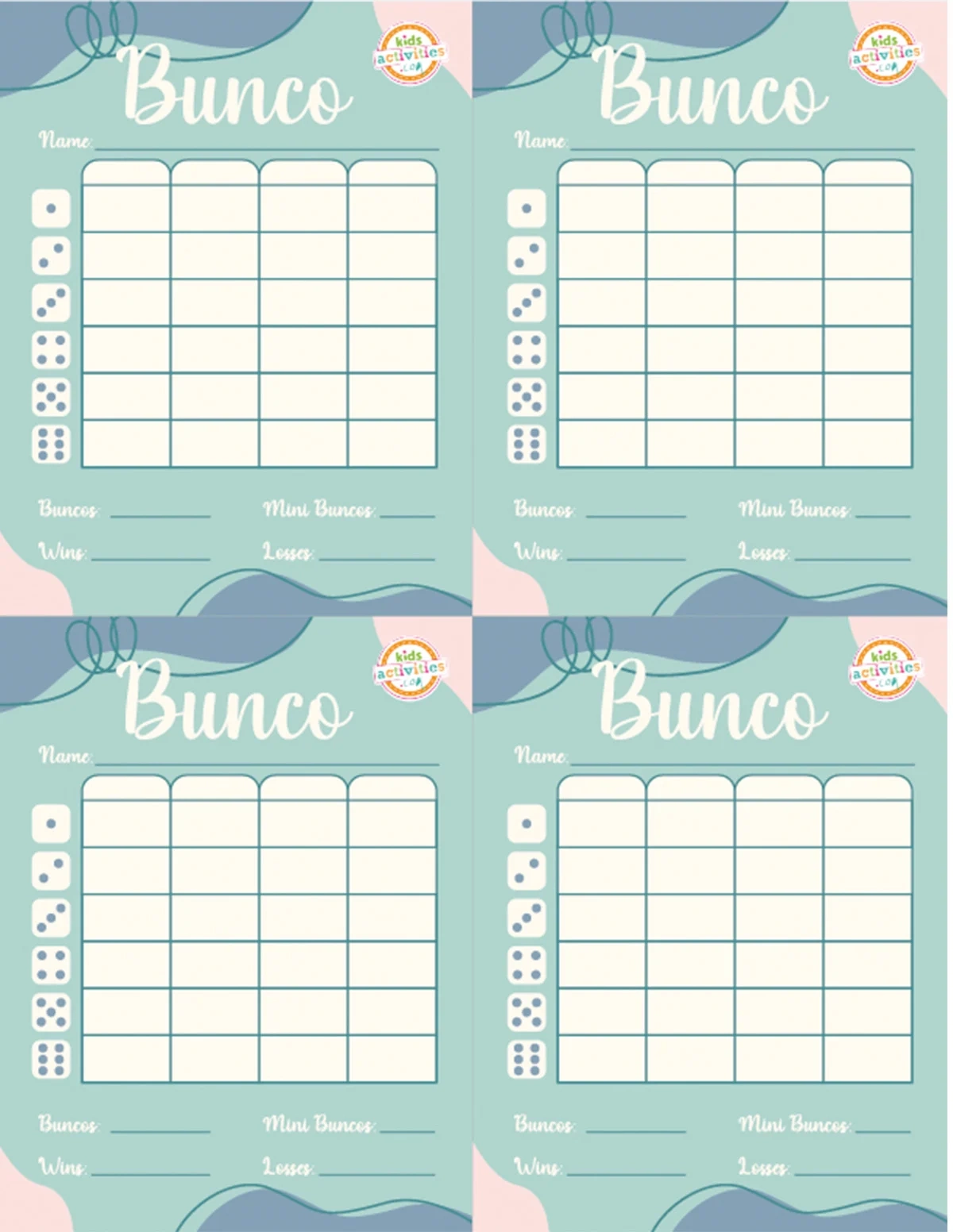 Make Bunco Party Box Free Printables Make Bunco Party Box Free Printables