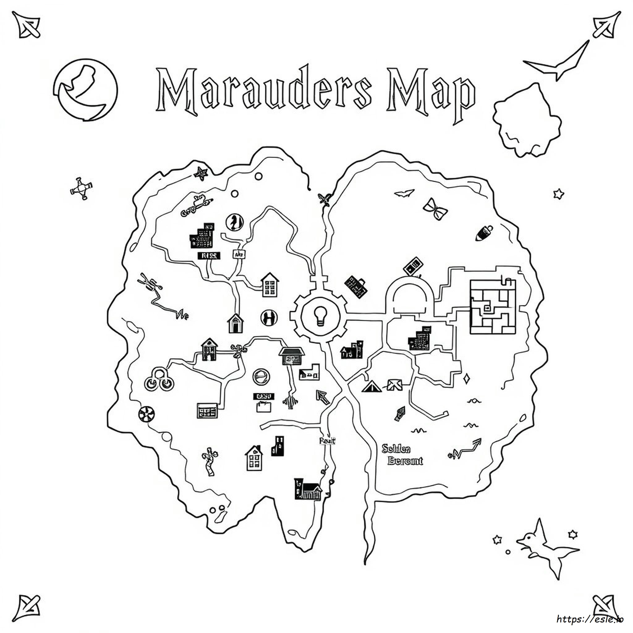 Marauders Map Coloring Page