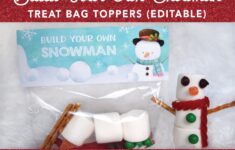Marshmallow Snowman Treat Bag Topper
