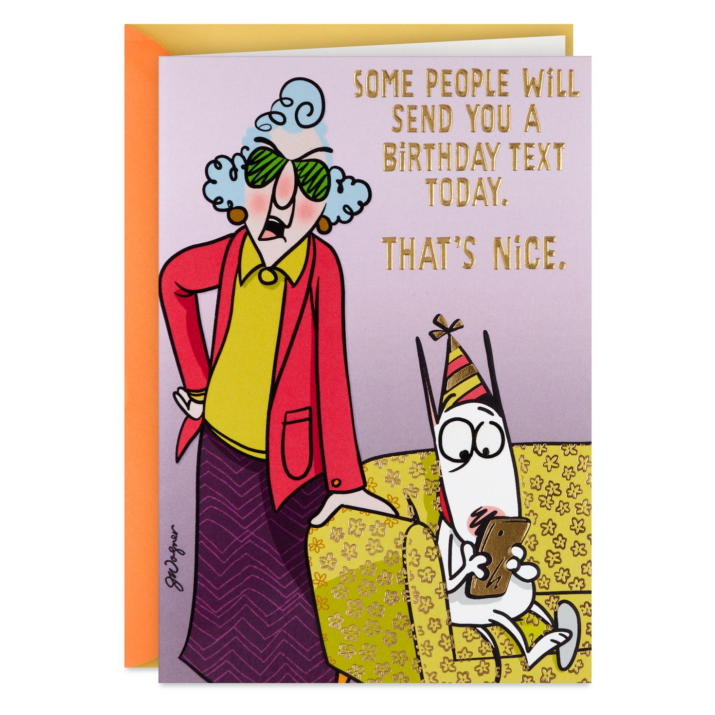 Maxine You Get A Card Dammit Funny Birthday Card 499HBD4914
