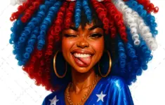 Melanin Fireworks Curls Png 4th Of July