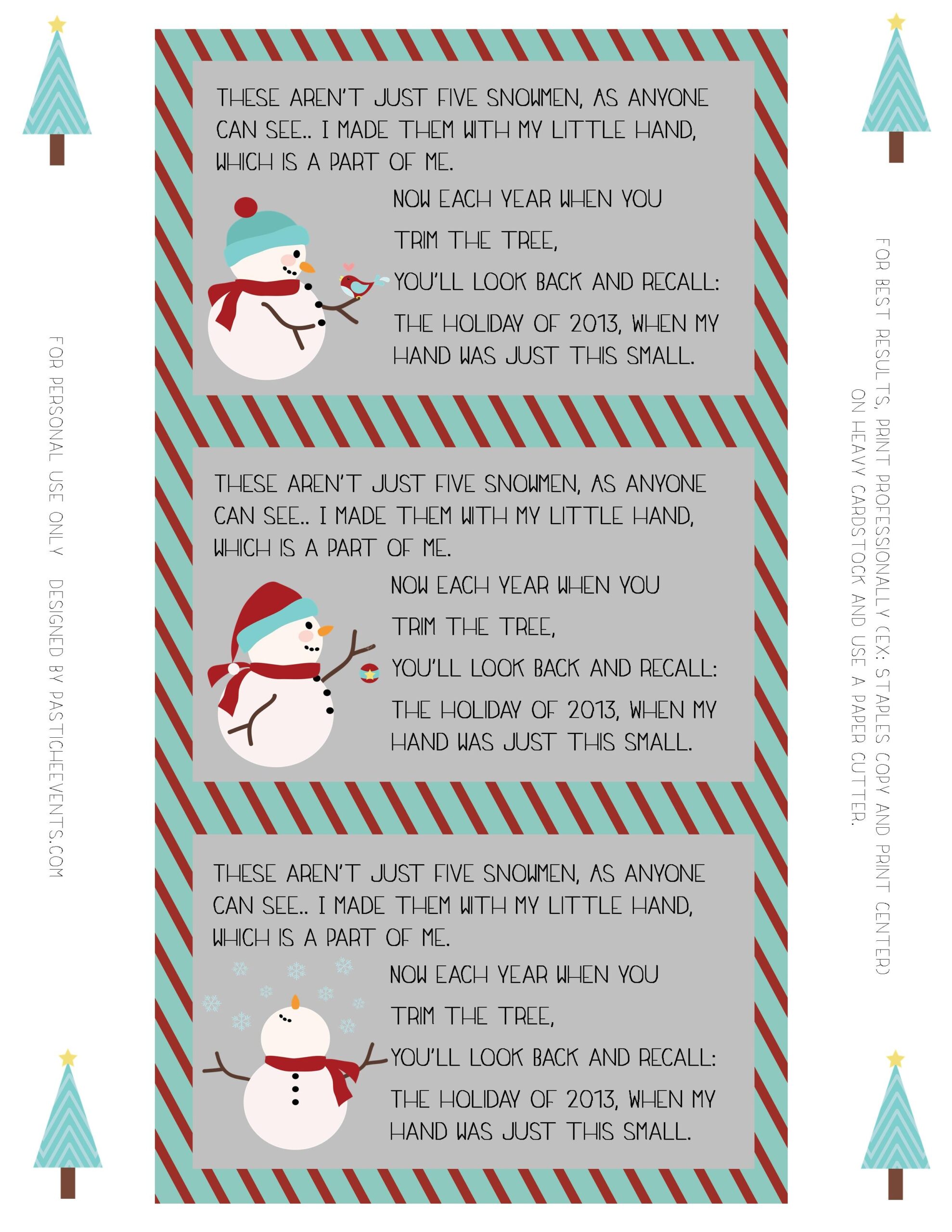 Melted Snowman Ornament Poem