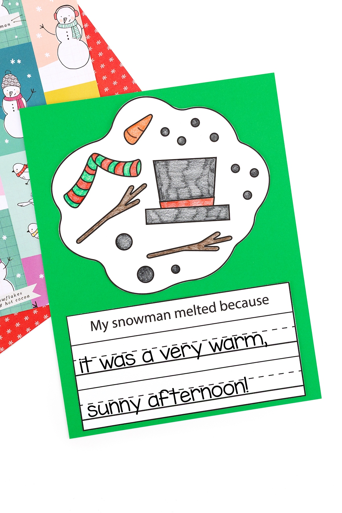 melted snowman poem printable