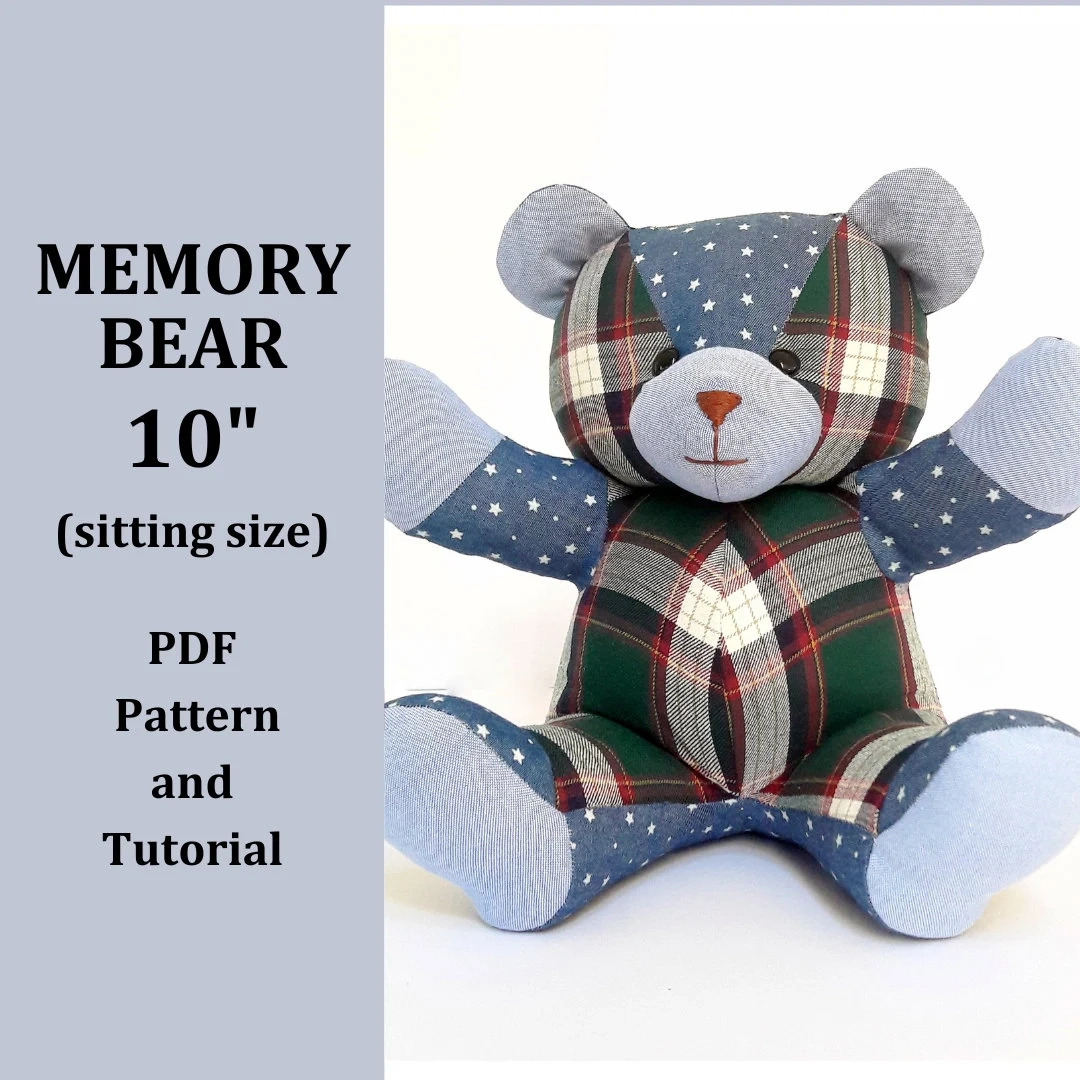Memory Bear Sewing Pattern 10 Inch Plush Memory Bear Sewing Pattern 10 Inch Plush