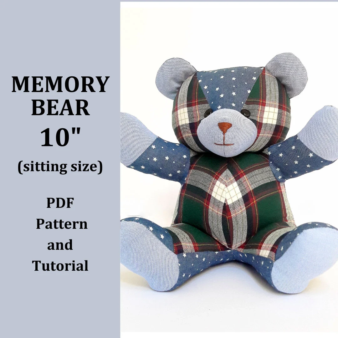 Memory Bear Sewing Pattern 10 Inch Plush Memory Bear Sewing Pattern 10 Inch Plush