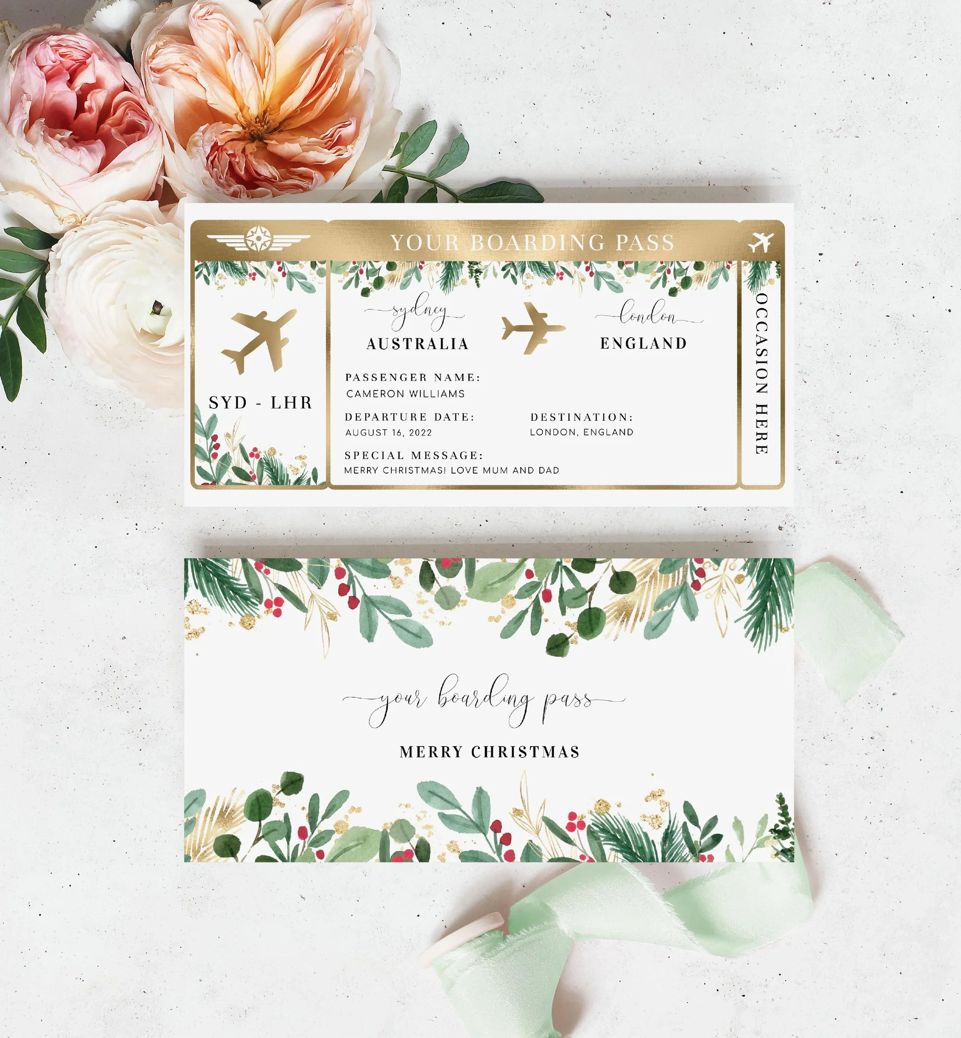 Merriment Christmas Printable Christmas Boarding Pass Merriment Christmas Printable Christmas Boarding Pass
