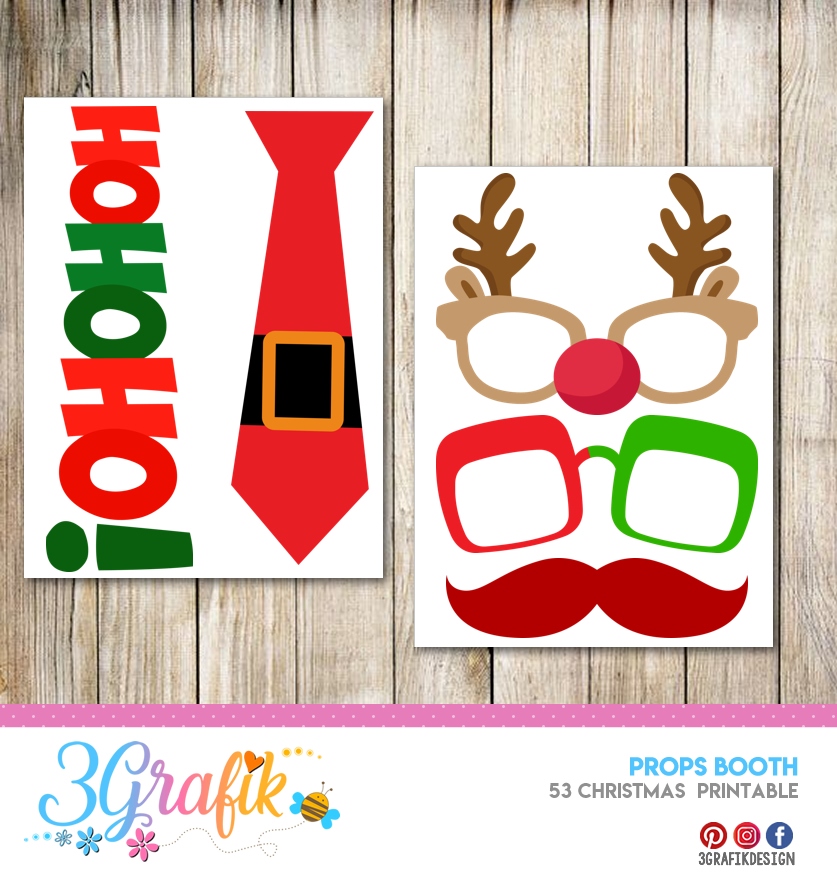 Merry Christmas Photo Booth Props Printable 01