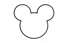 Mickey Head Outline Svg Digital Download