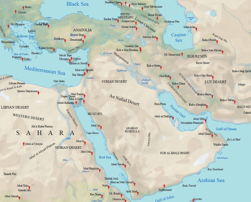 printable map middle east