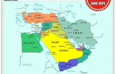 Middle East Map High Resolution 300 Dpi