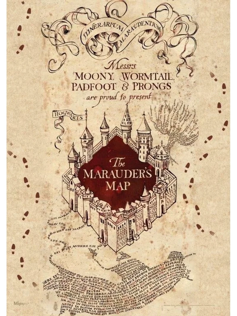 MightyPrint Harry Potter Marauders Map Graphic Art Print MightyPrint Harry Potter Marauders Map Graphic Art Print