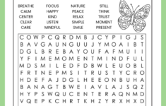 Mindfulness Word Search Puzzle Free Printable