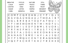 Mindfulness Word Search Puzzle Free Printable