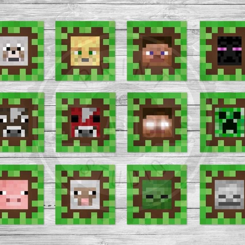 Minecraft Cupcake Toppers Printable