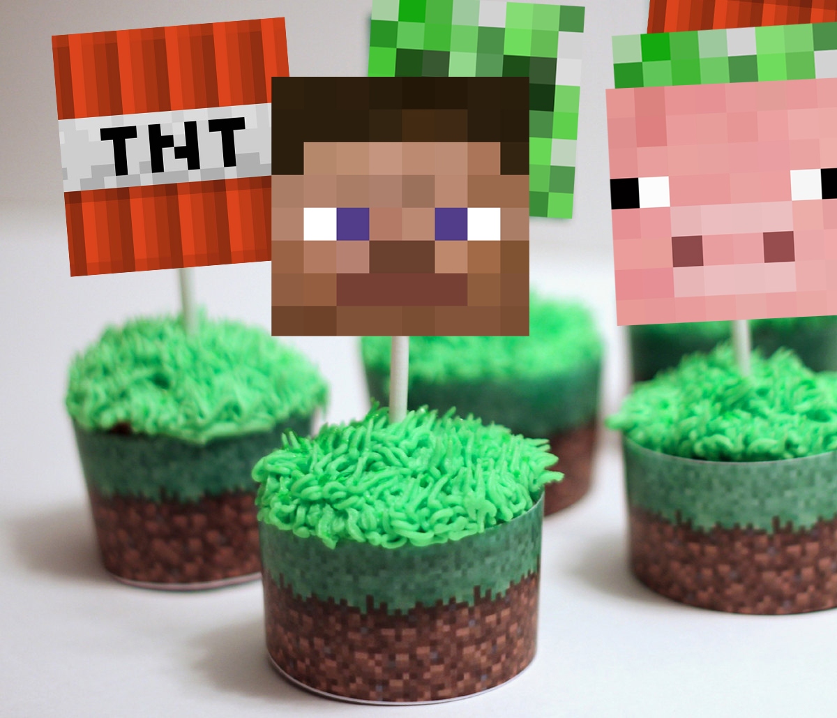 Minecraft Cupcake Toppers Wrappers