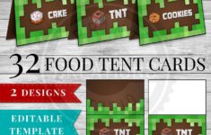 Minecraft Food Tent Cards