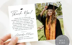 Minimalist Graduation Thank You Photo