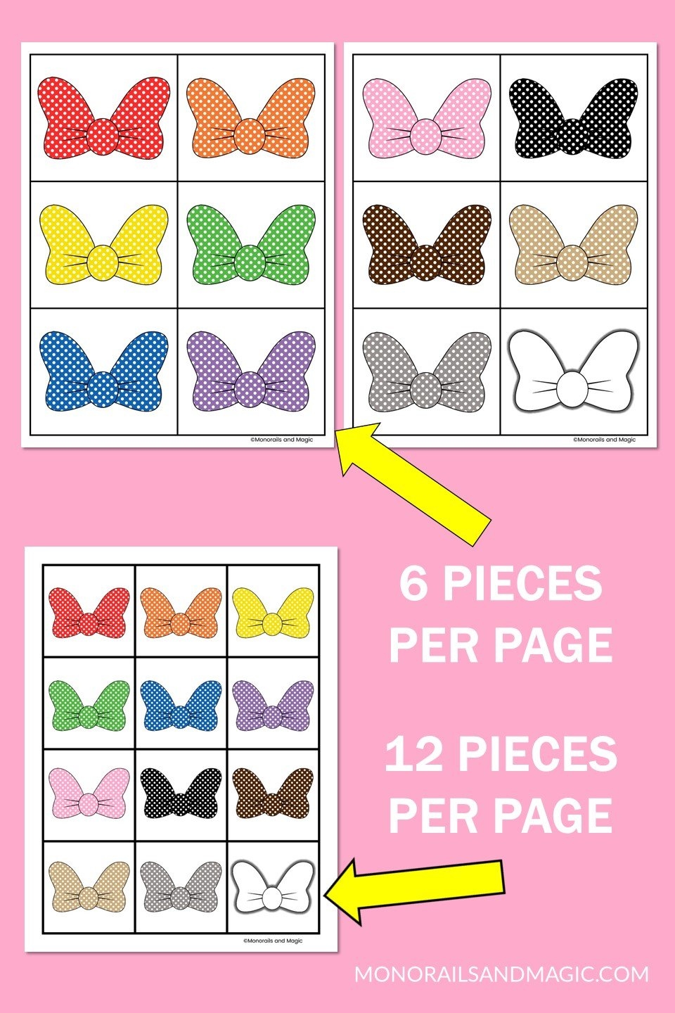 Minnie Bow Colors Memory Game Free Printable Minnie Bow Colors Memory Game Free Printable