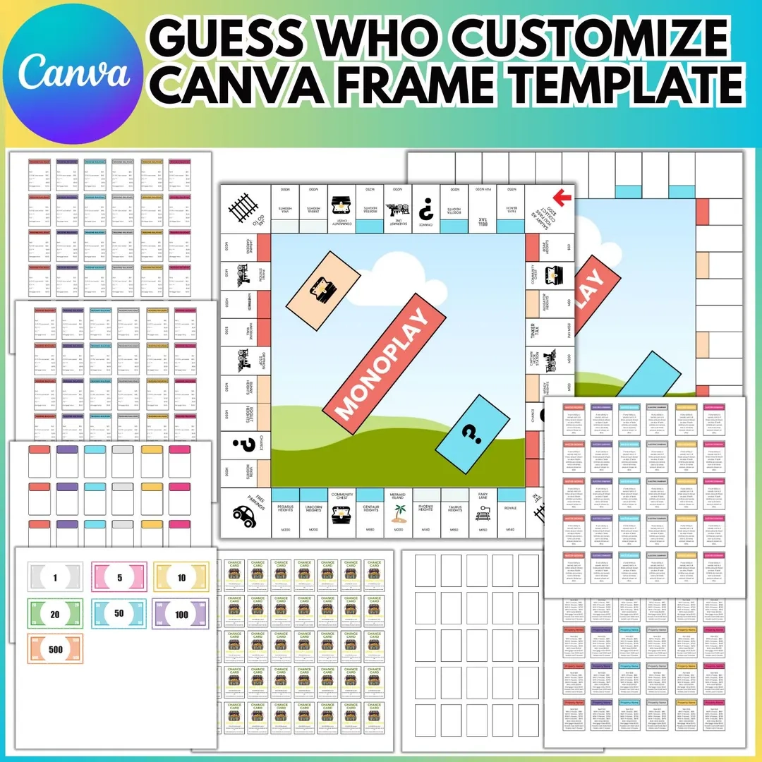 Monopoly Canva Editable Template Blank Monopoly Canva Editable Template Blank