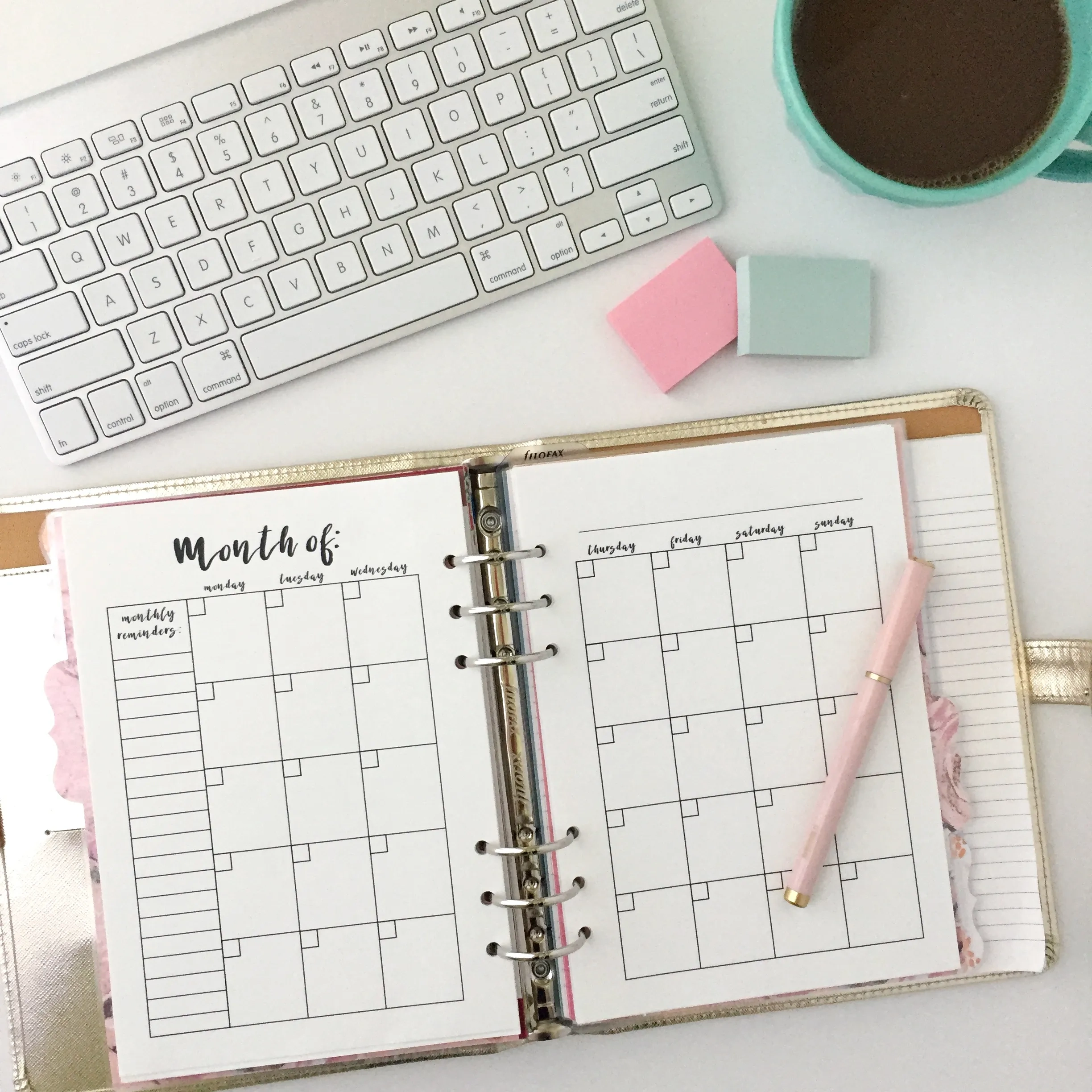 Monthly Calendar Free Printable Planner Insert