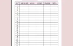 Monthly Calorie Tracker Printable A4 A5