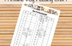 Monthly Printable Dog Feeding Chart Dog