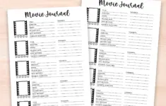 Movie Journal Template Printablemovie