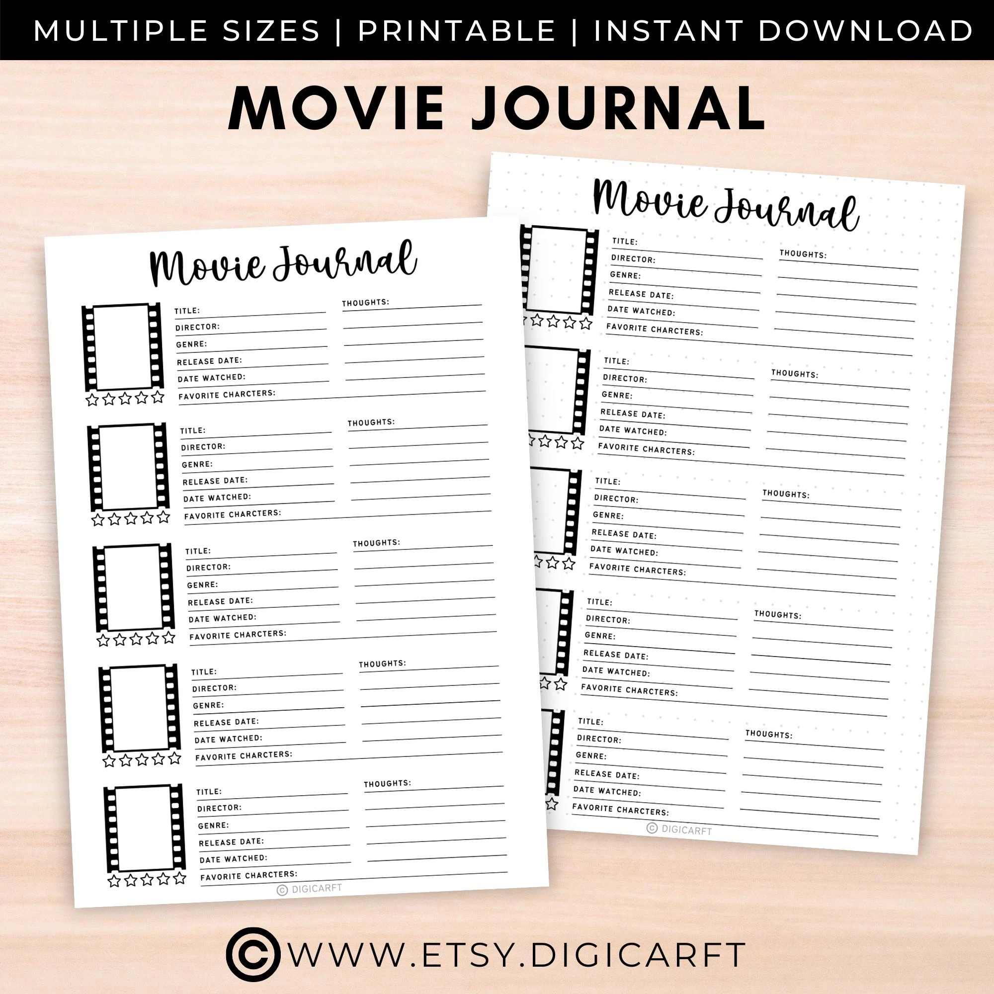 Movie Journal Template Printablemovie