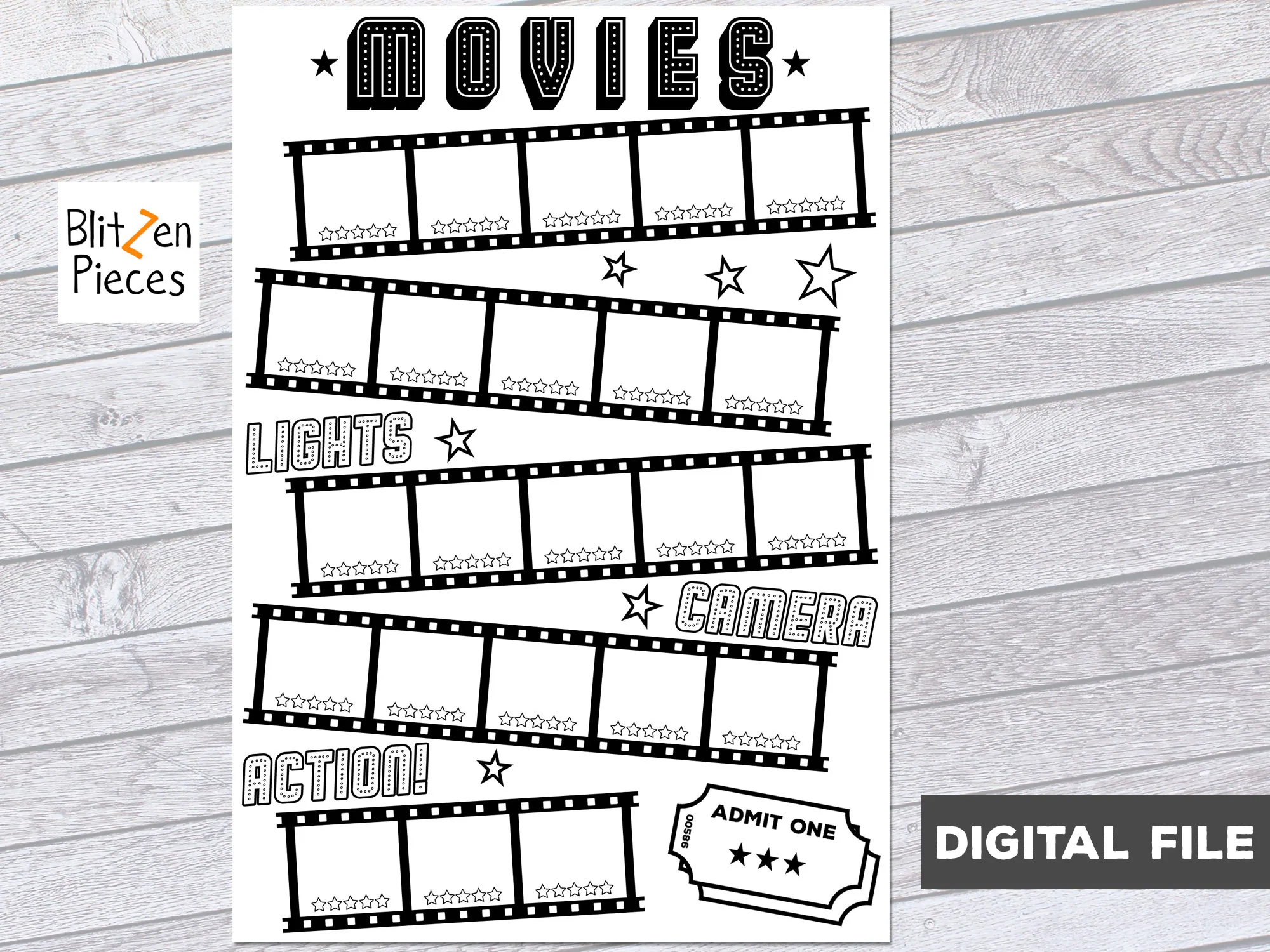 Movies Tracker Printable Log File For