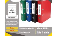 Mr Label 200 X 60 Mm Matte White Lever Arch File Labels Self Adhesive Blank Labels For Inkjet Laser Printer For Folders Ring Binders 4 Labels Per A4 Sheet Mr102