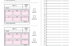 Multi Game Volleyball Lineup Diagram Sheet Template