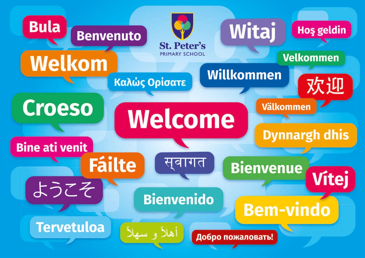 Multi Language Welcome Sign Landscape