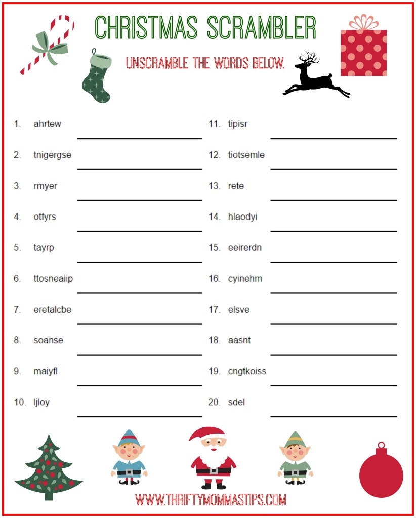 My Christmas Scrambler Answers Followup For Free Printable My Christmas Scrambler Answers Followup For Free Printable