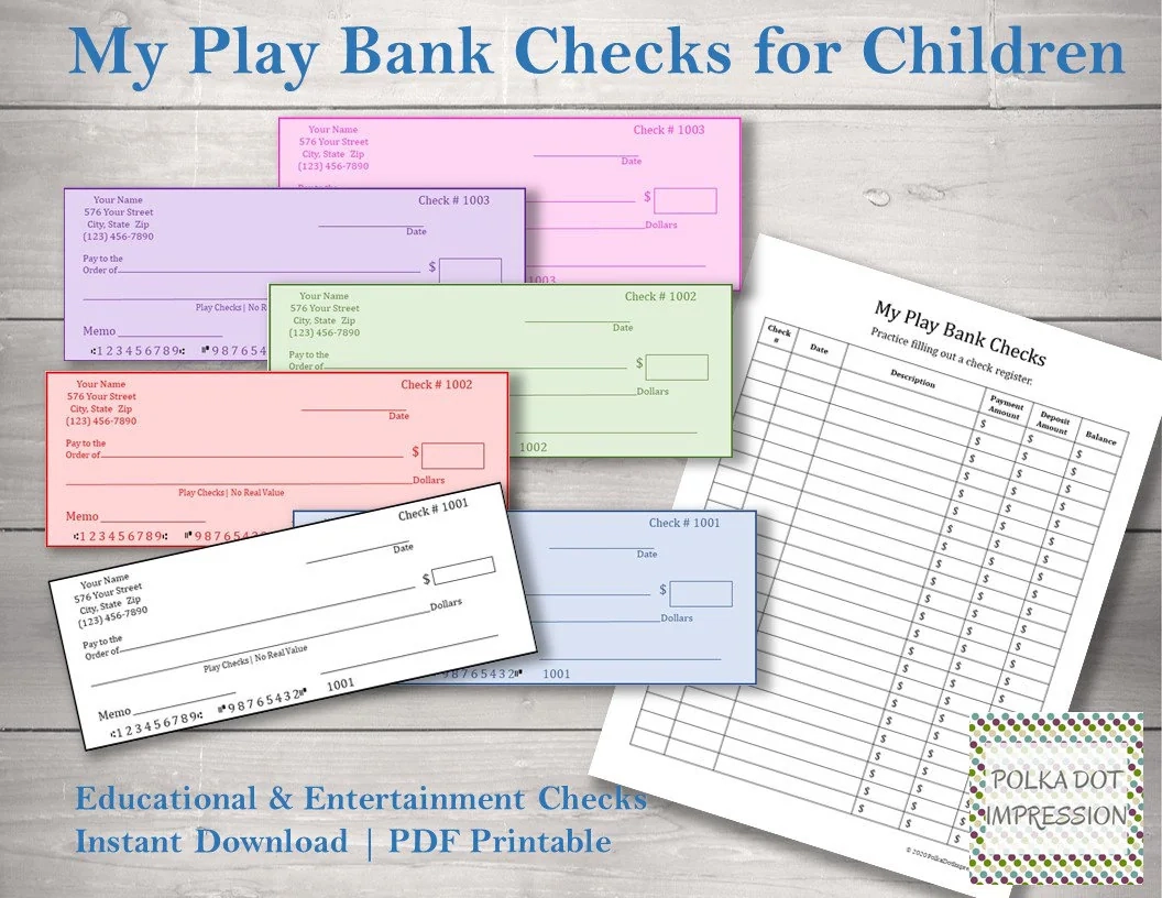 free printable play checks free printable play checks