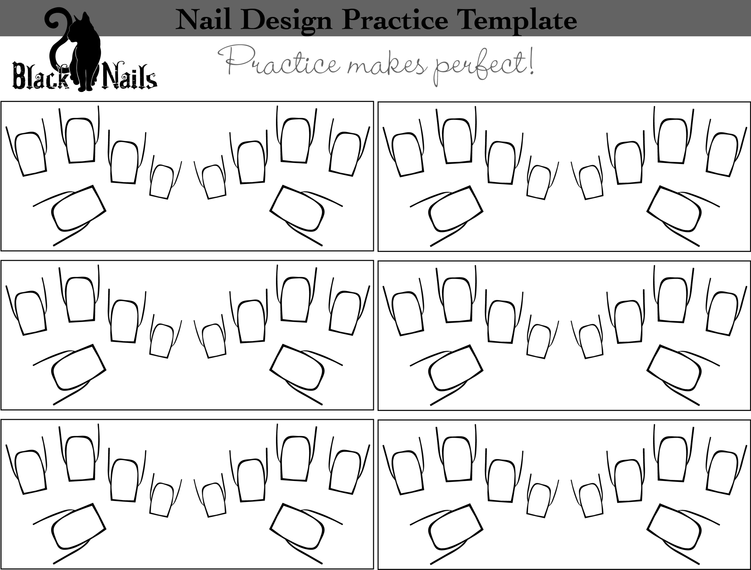 free printable nail art practice sheet