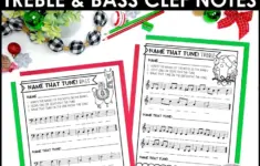 Name That Christmas Tune Music Worksheets Treble And Bass Clef