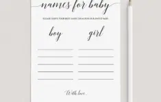 Name The Baby Game Printable Gender Neutral