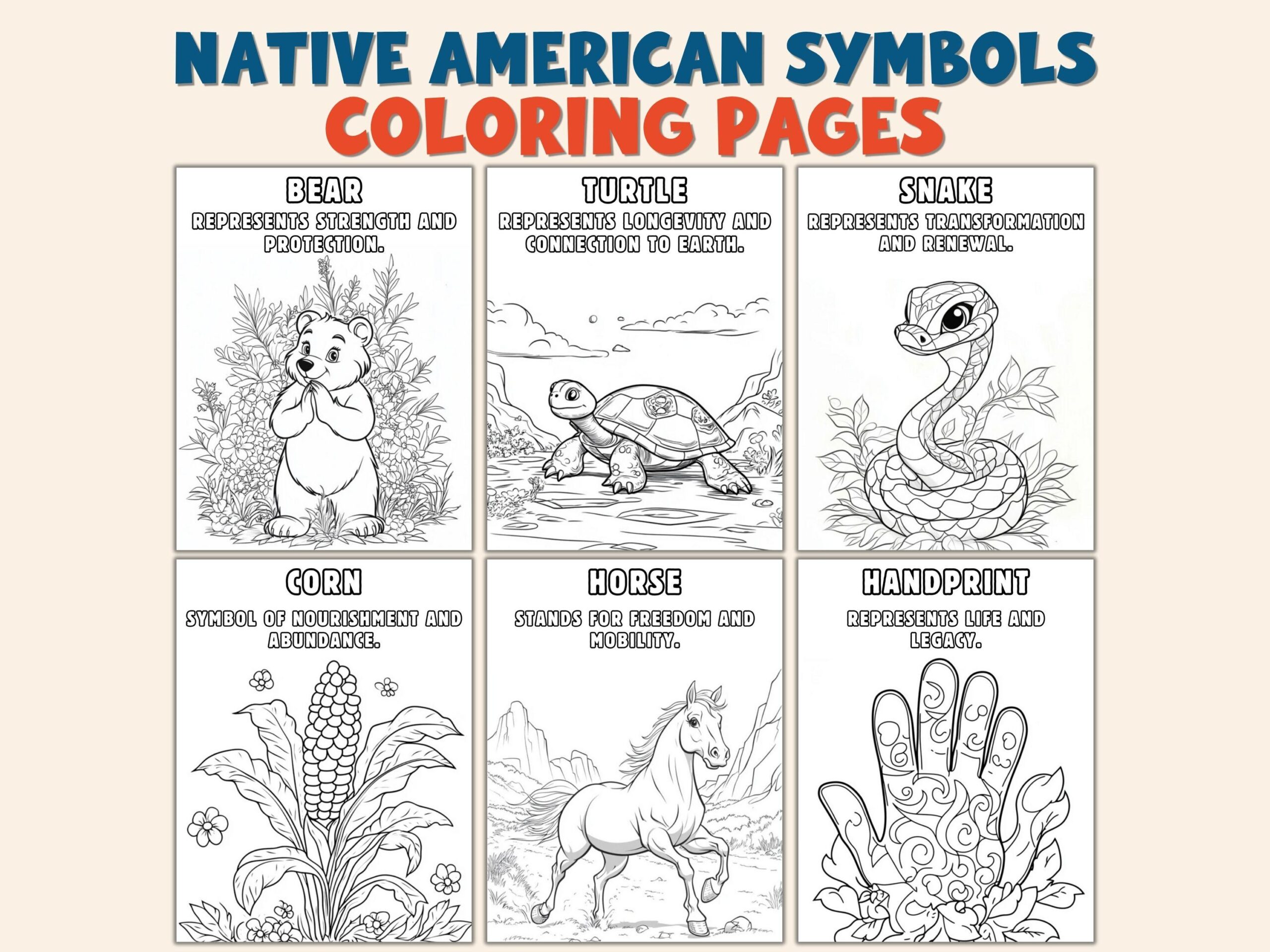 Native American Symbols Coloring Pages